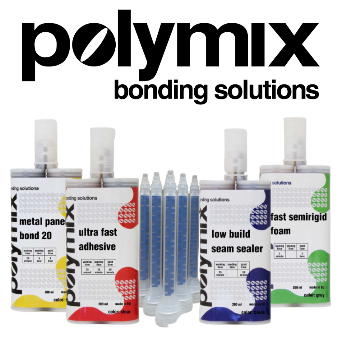 Polymix Black Metal Panel Bond 60 Minute Cartridge 200ml