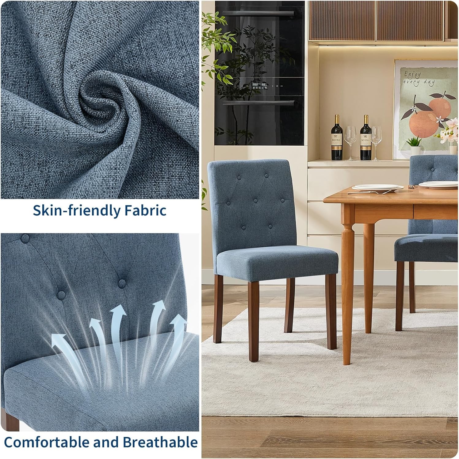 Modern Velvet Dining Chairs Set of 6/4/2 Kitchen Living Room Chair Wooden Legs