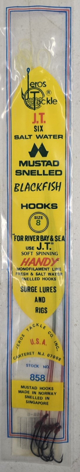 Mustad Snelled Size 8 Blackfish 6 Hooks In Each Pack