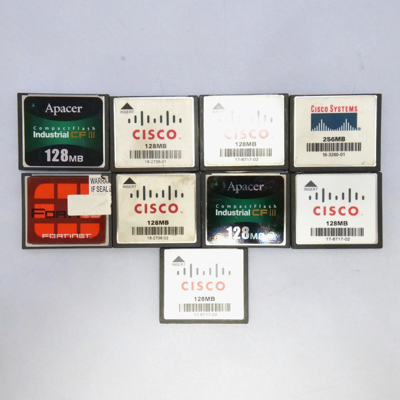 Lot of 9 128MB Compact Flash Memory Cards Used Tested