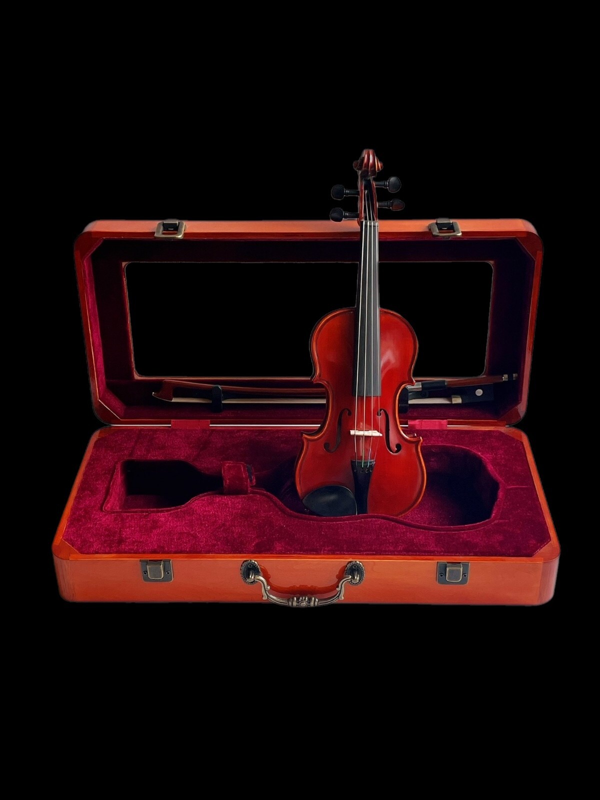 Handmade Solid Wood 1/32 Violin with Display Case – Fully Playable