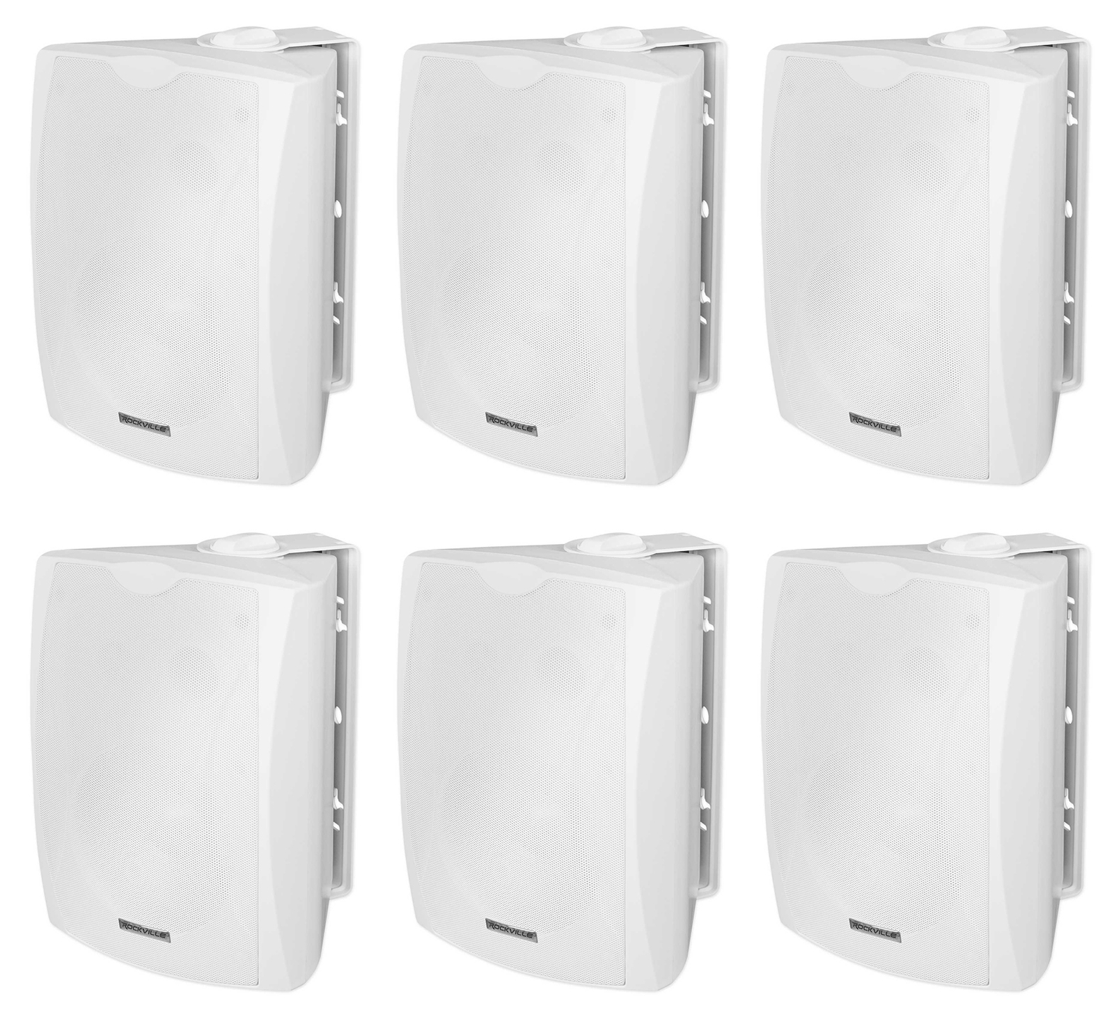6 Rockville WET-5W 70V 5.25" IPX55 White Commercial Indoor/Outdoor Wall Speakers