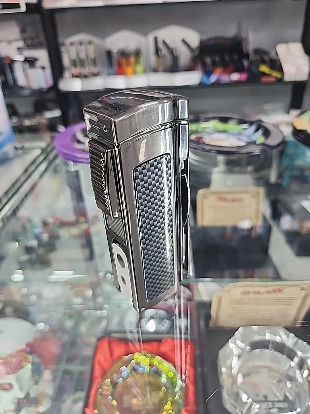 Cigar Torch Lighter with 4 Jet Flame,  With Tools And Cigar Cutter