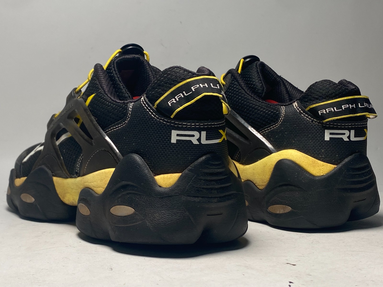 Y2K Ralph Lauren RLX Xtreme Men's Size US 9D Athletic Sport Shoes Black Yellow