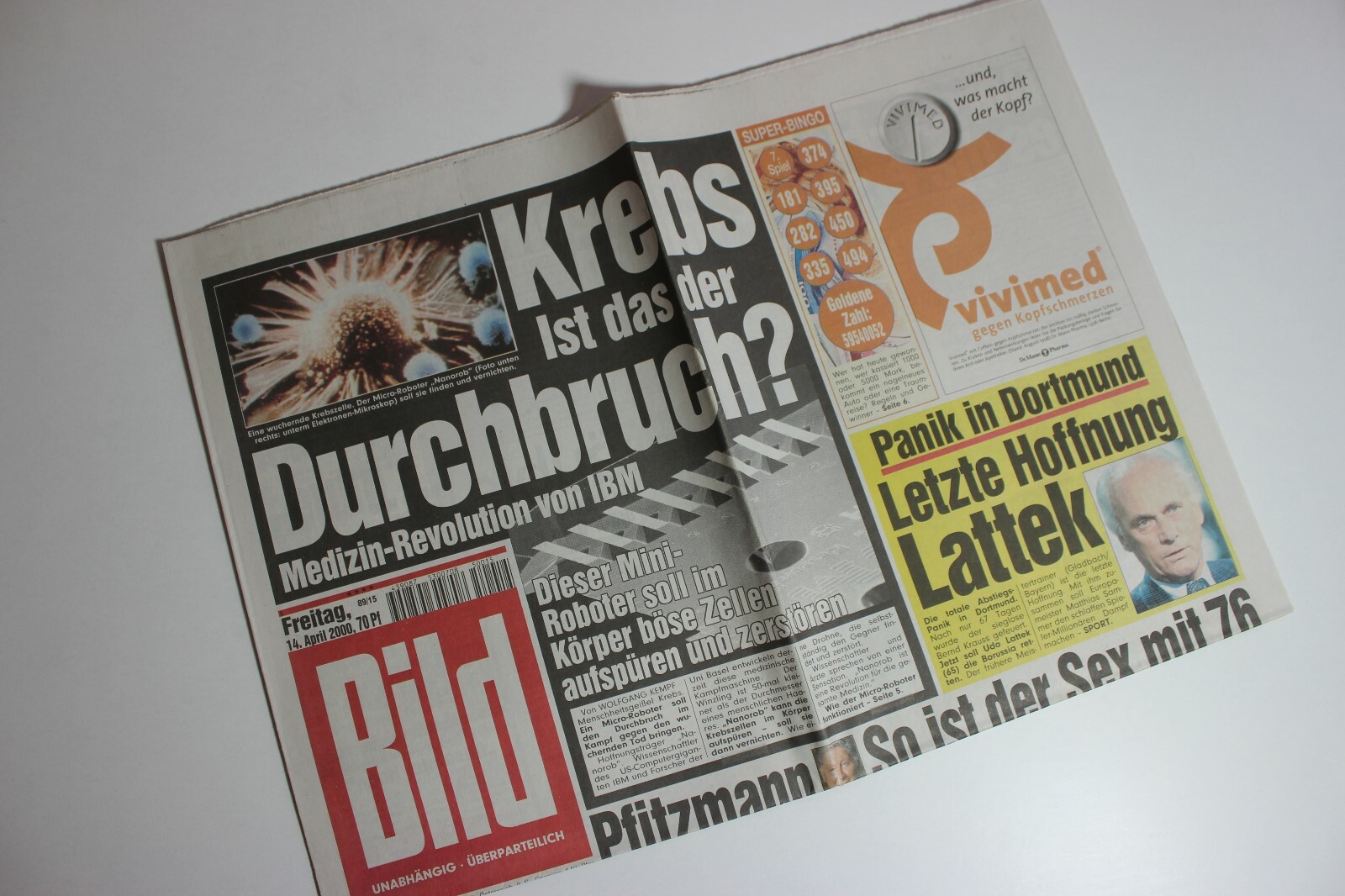 Bildzeitung 14.04.2000 April 14.4.2000 gift 20. 21. 22. 23rd Birthday