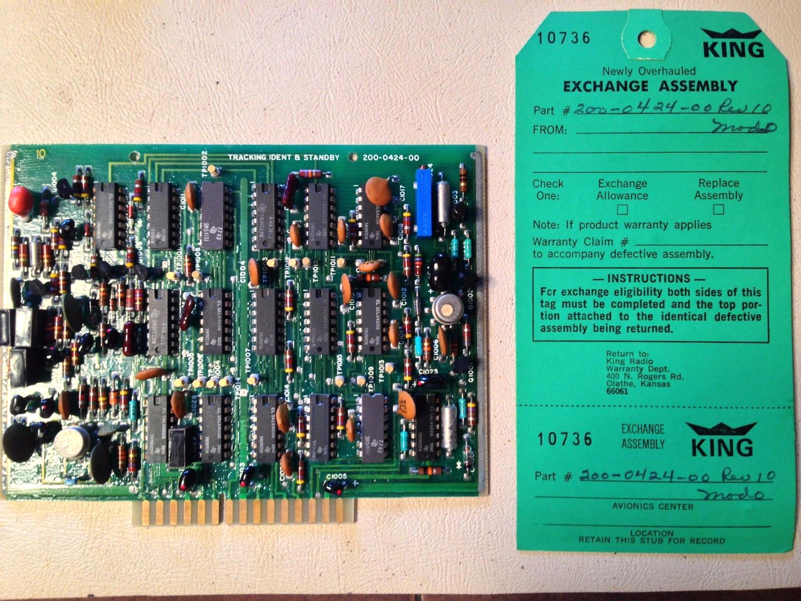 King KDM-705A Tracking Board 200-0424-00,  NOS