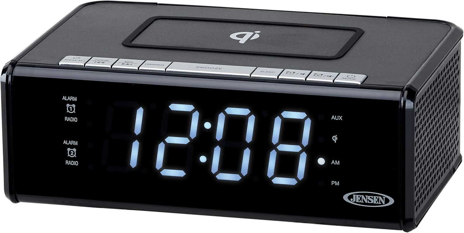 Qicr-200 Dual Alarm Clock Radio with Qi Charging, White, 9.40In. X 5.00In. X 3.0