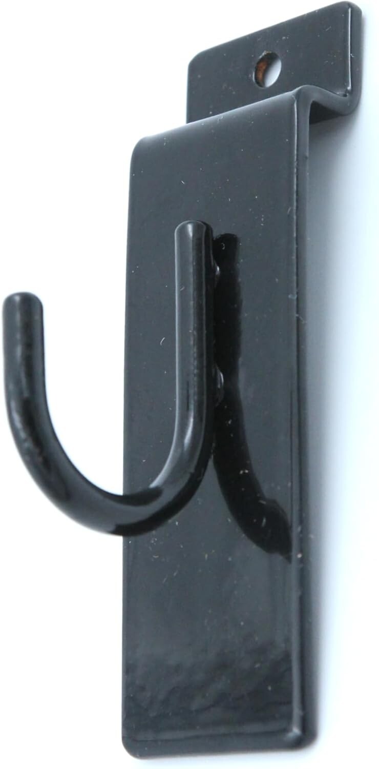 Lot of 25 Black 1" Slatwall Metal Hooks Slat Wall Display Hook Slat Grid Panels
