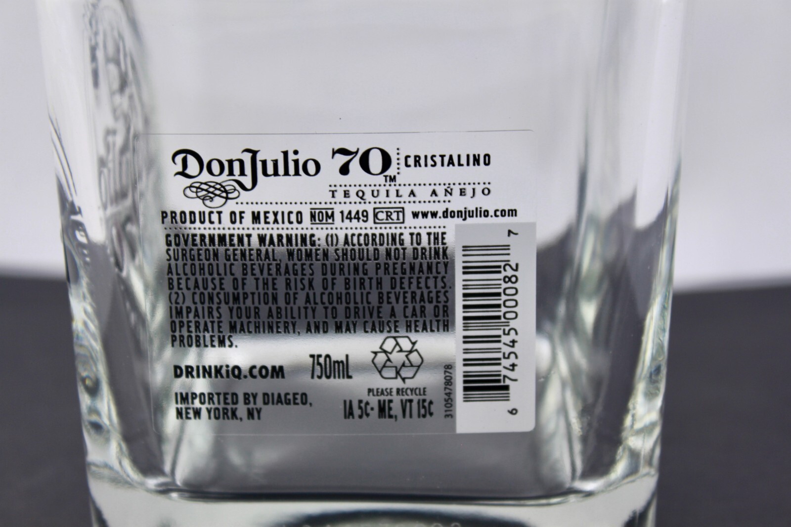 TEQUILA DON JULIO 70 EMPTY BOTTLE AND BOX – MINT