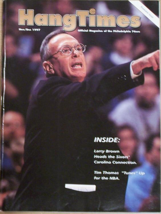 1997 HANG TIME PREMIERE ISSUE LARRY BROWN 76ERS