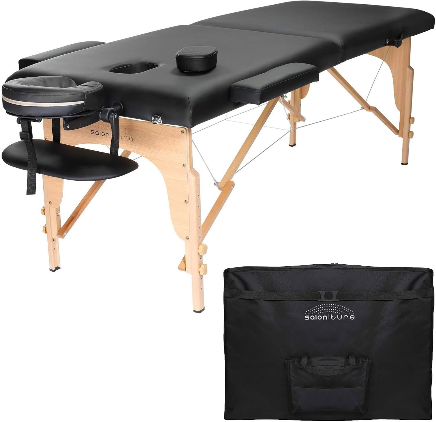 Professional Portable Folding Massage Table W/ Carrying Case Black