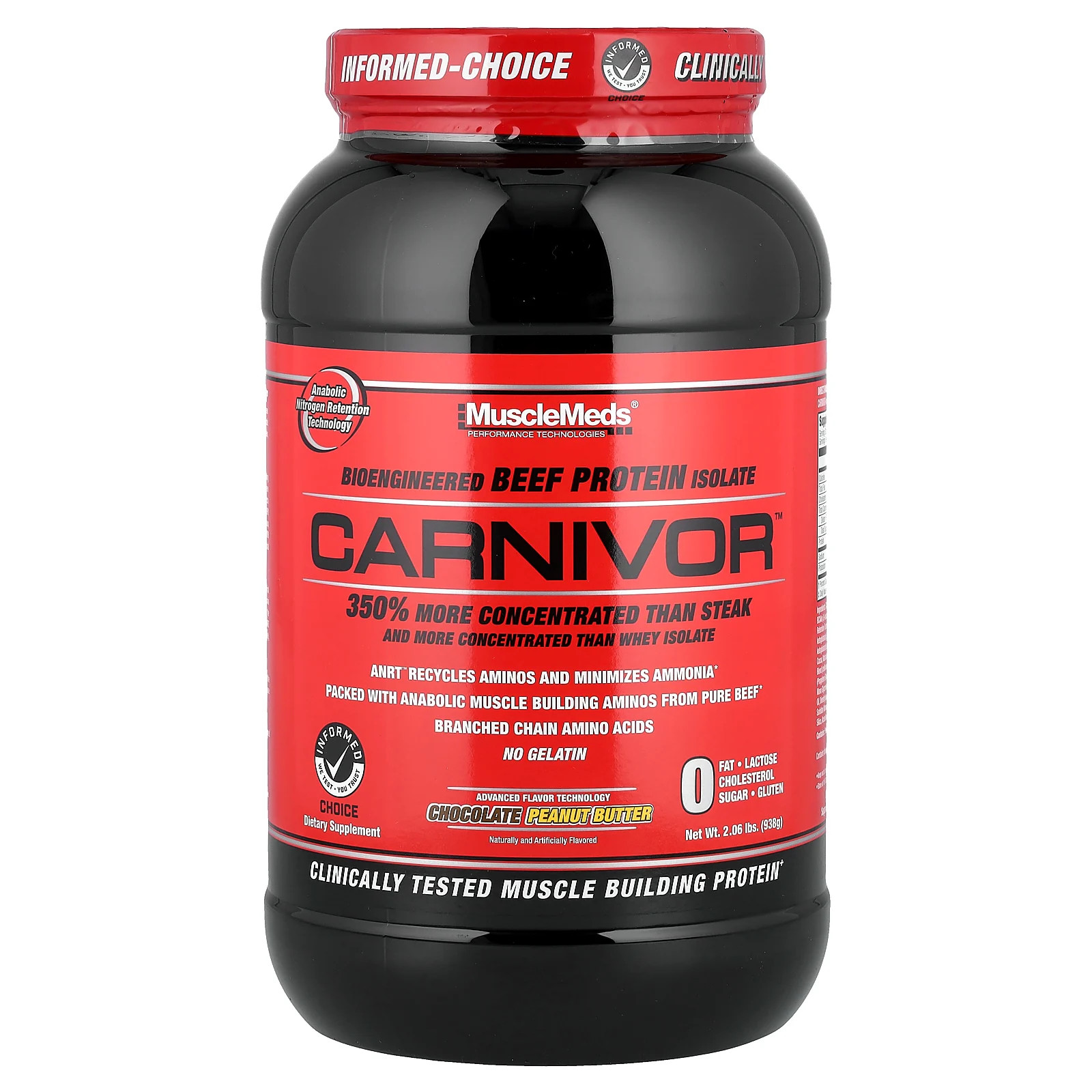 Carnivor, Bioengineered Beef Protein Isolate, Chocolate Peanut Butter, 2.06 lbs