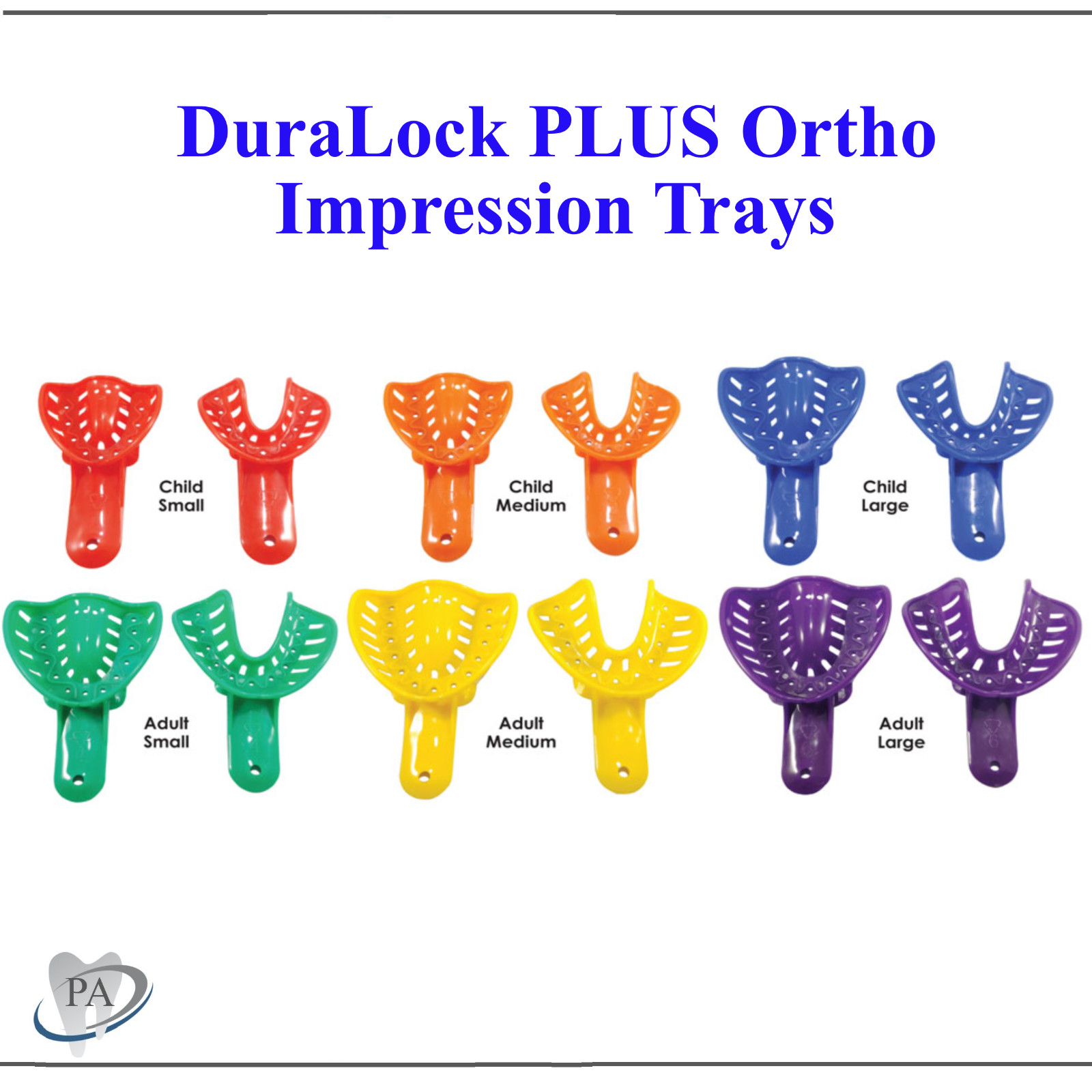 Dental Ortho Impression Trays Perforated Disposable for Pedo/Child/Adult, 10/Bag