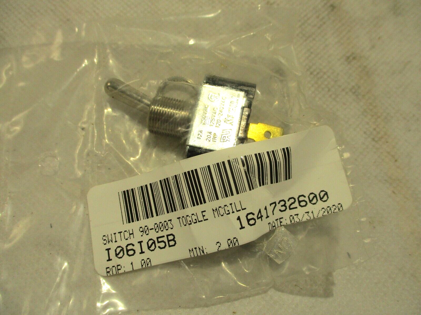 NEW MCGILL 90-0003N TOGGLE SWITCH SPST