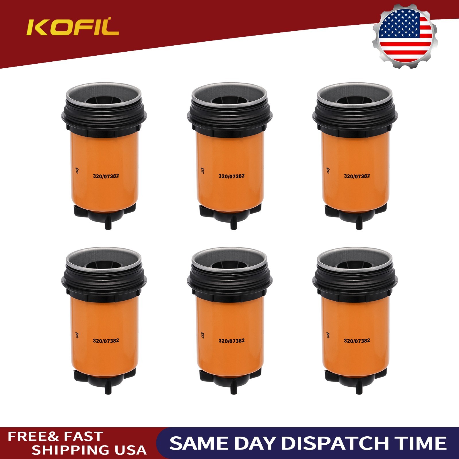 6- For JCB Fuel Filter Element 320/07382
