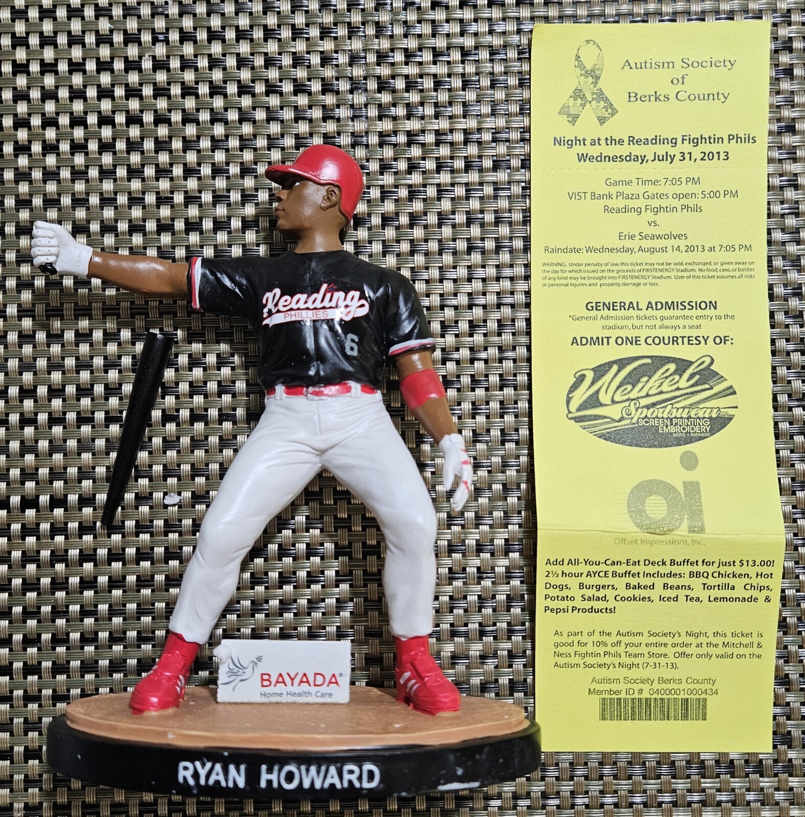 Ryan Howard Figurine Reading SGA 7-31-13