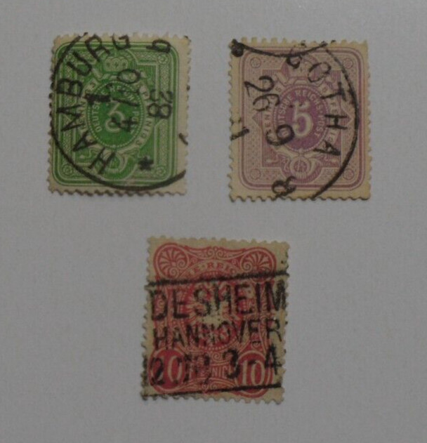 STAMPMART : GERMANY 1893 DEUTSCHES REICH SC#29-31 3v FINE USED STAMPS