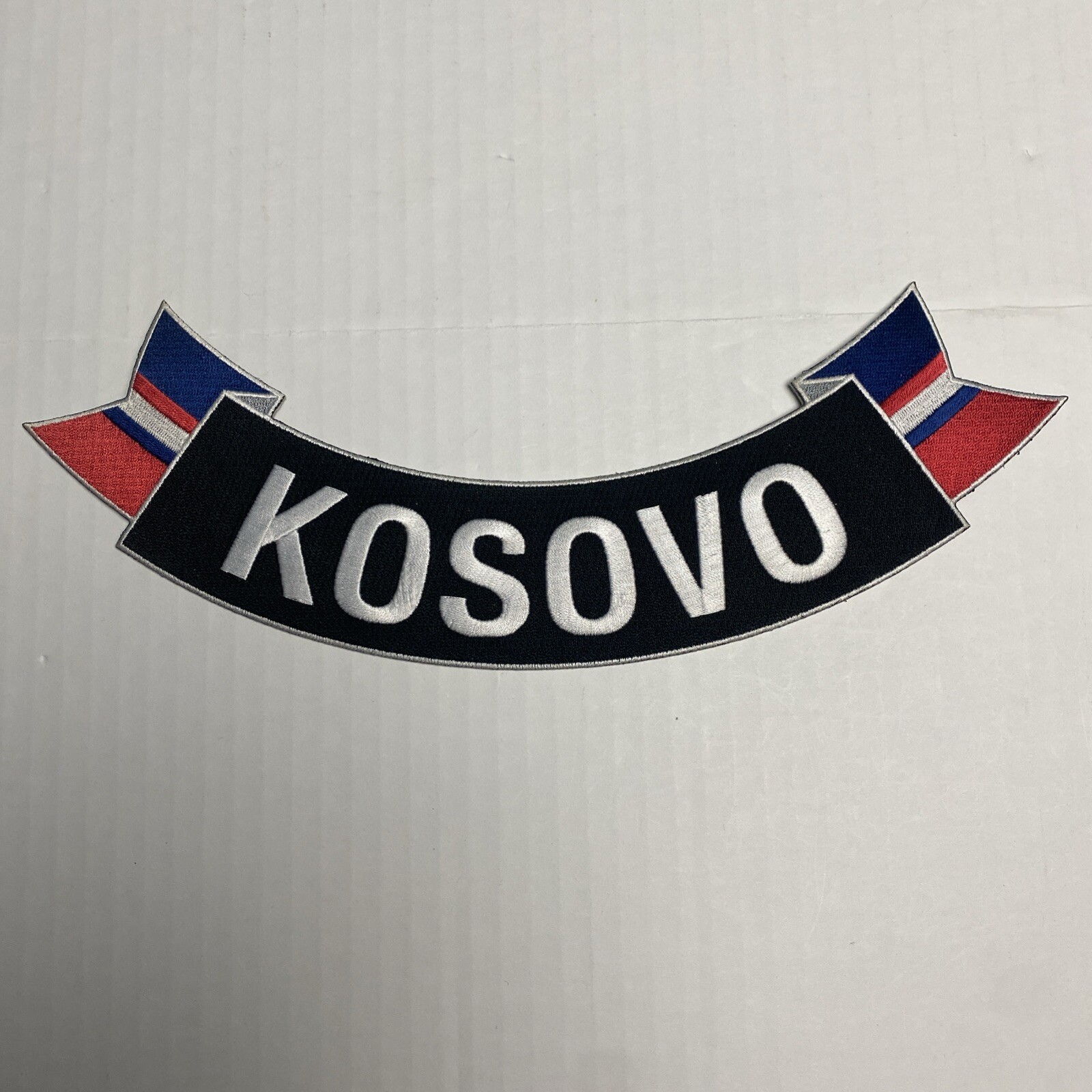 Kosovo Ribbon Patch Iron Sew On Embroidered Rocker Jacket Embelishment Collect