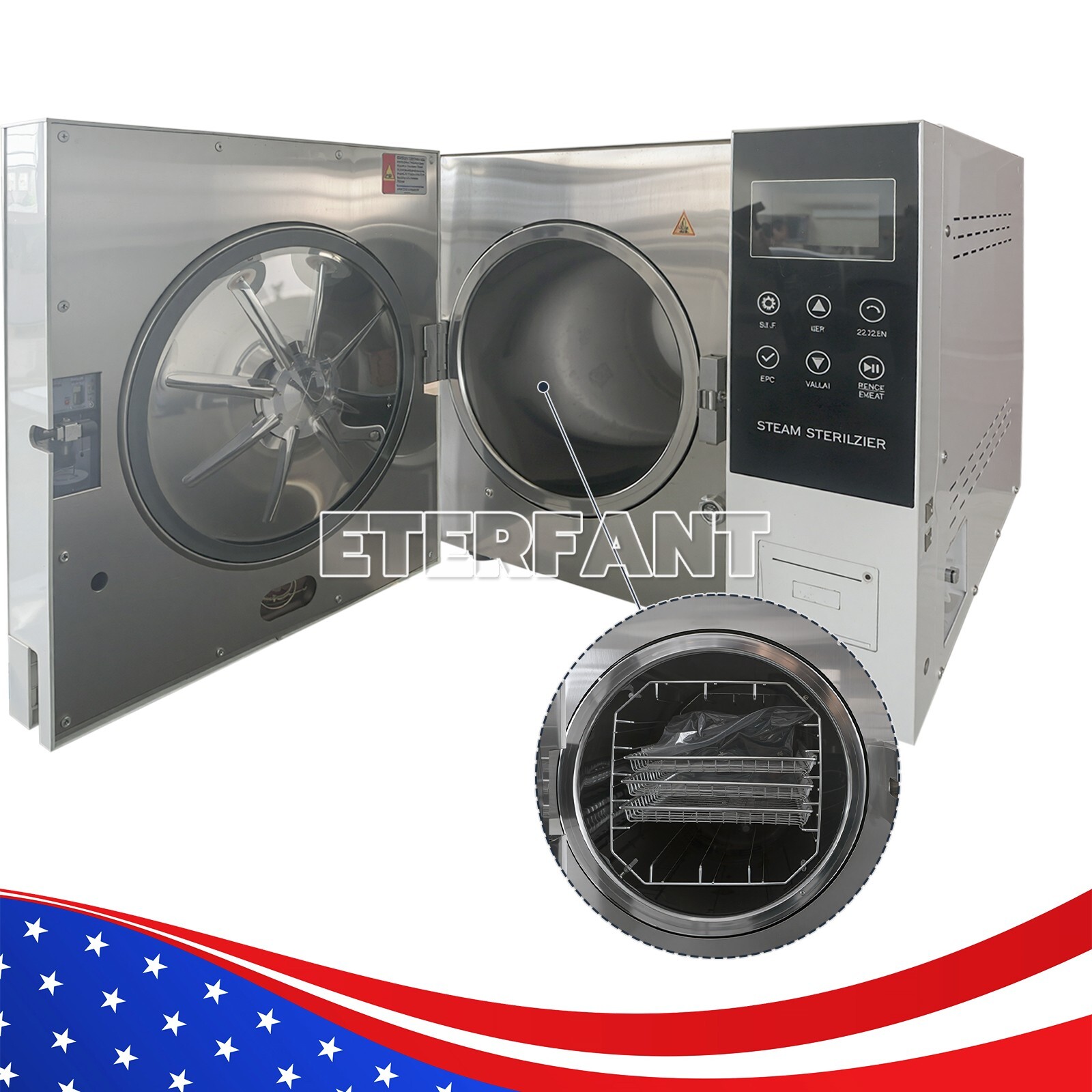 23L Class B Dental Autoclave Vacuum Steam Sterilizer Sterilization+Printer