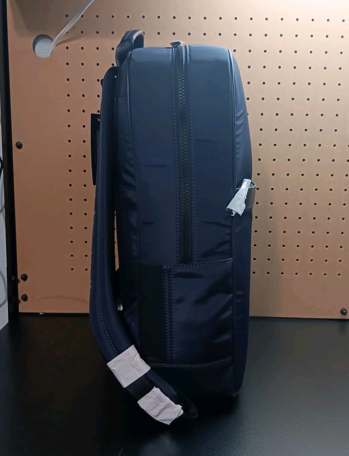 Johnston & Murphy Backpack Navy Blue Nylon Adjustable Straps Pockets New $245