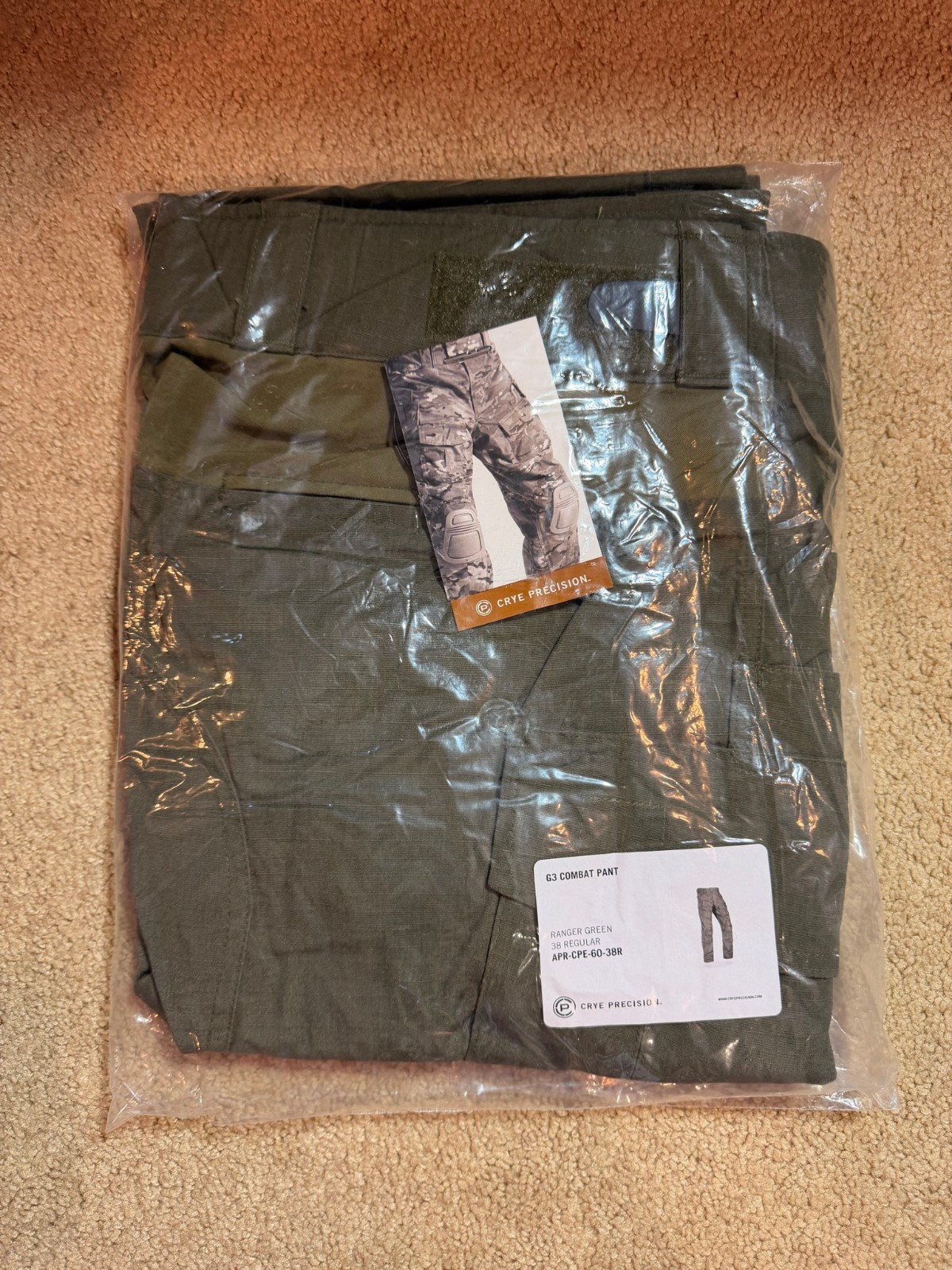 Crye Precision G3 Combat Pant  Size 38R Ranger Green