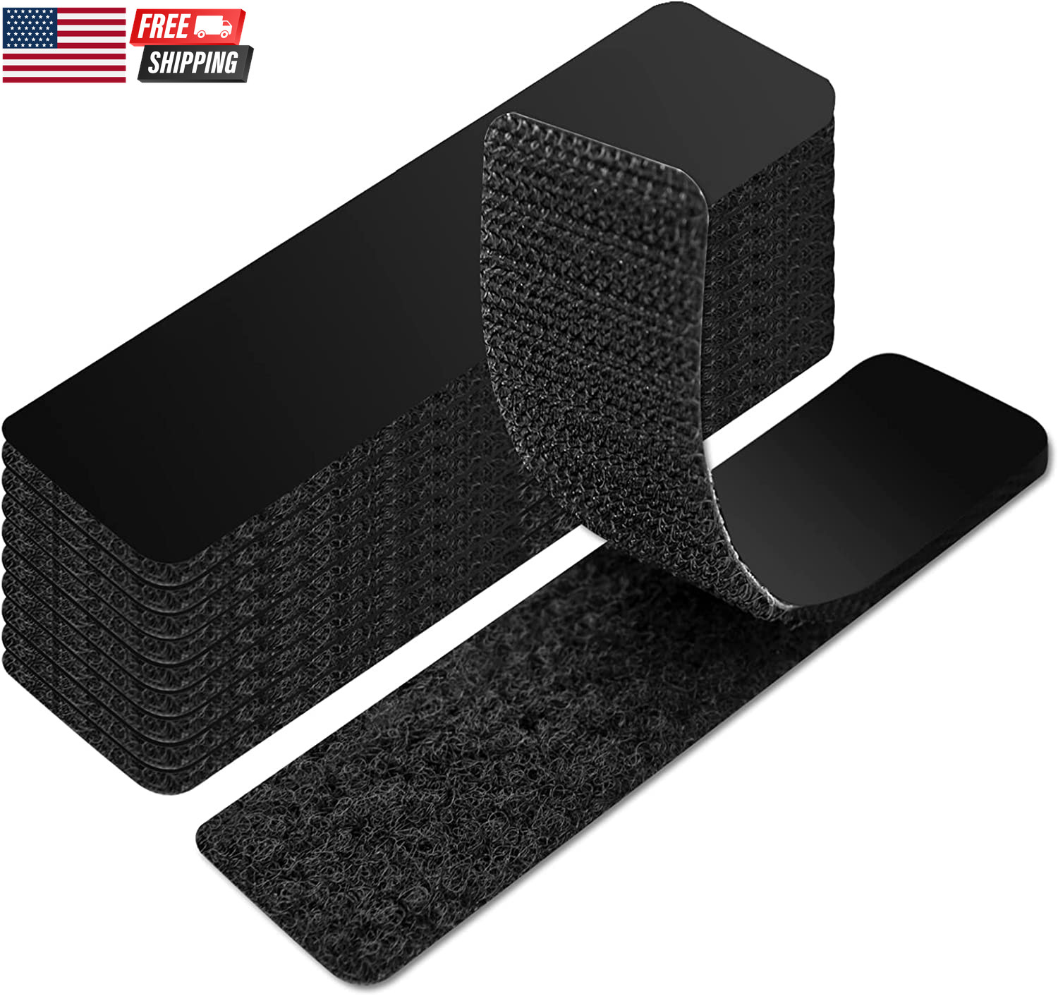 16 Sets Hook and Loop Tape Sticky Back,1 In.X 4 In. Double-Sided Command Adhesiv