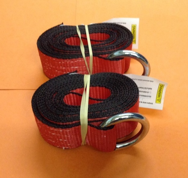 2- Lasso Strap Wheel Lift Tie Down USA 12,000 # web RED