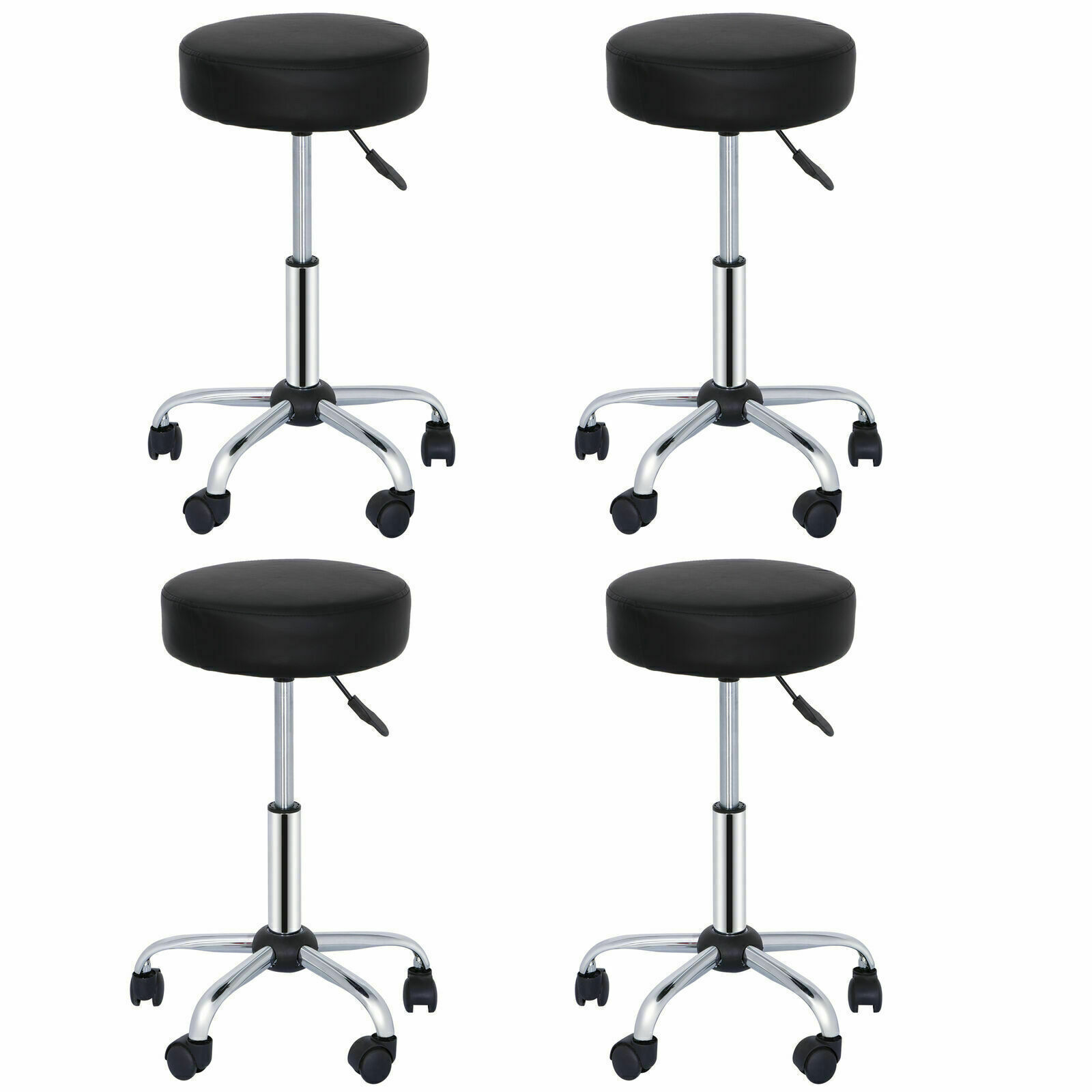 Hydraulic Rolling Stool Swivel Salon Chair Office Tattoo Adjustable Black 4X