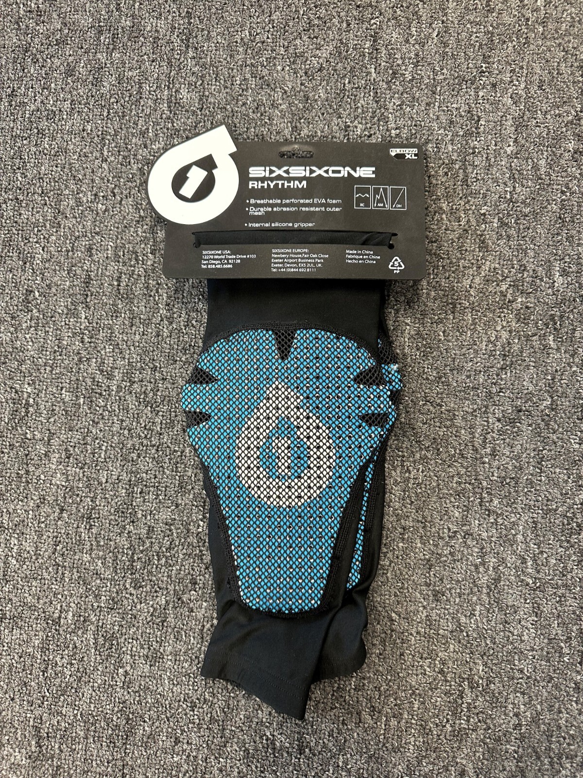 SixSixOne Rhythm Elbow Black/Cyan XLarge