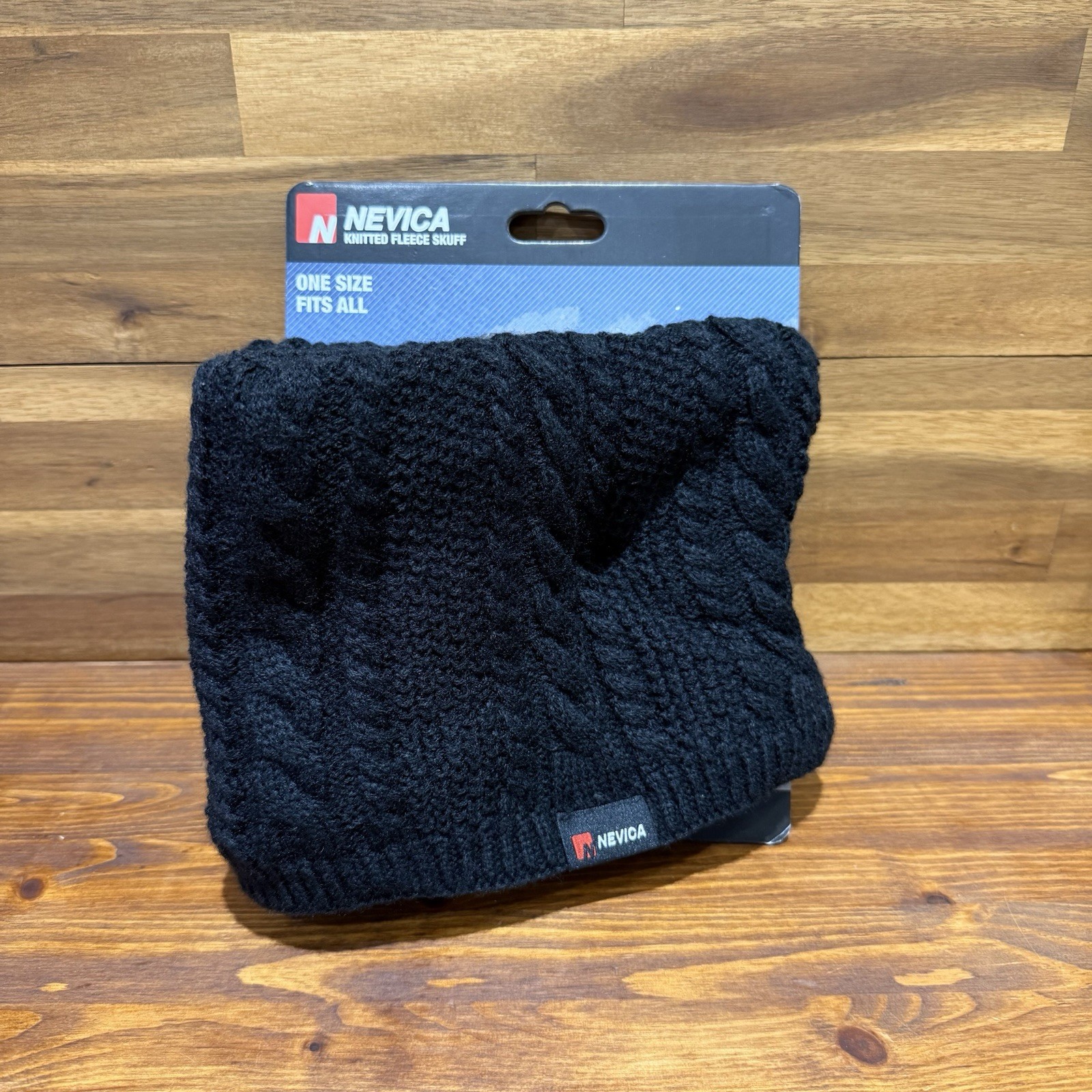 Nevica Knitted Fleece Skuff Scarf Gaiter Snood Neck Warmer Ladies Black New