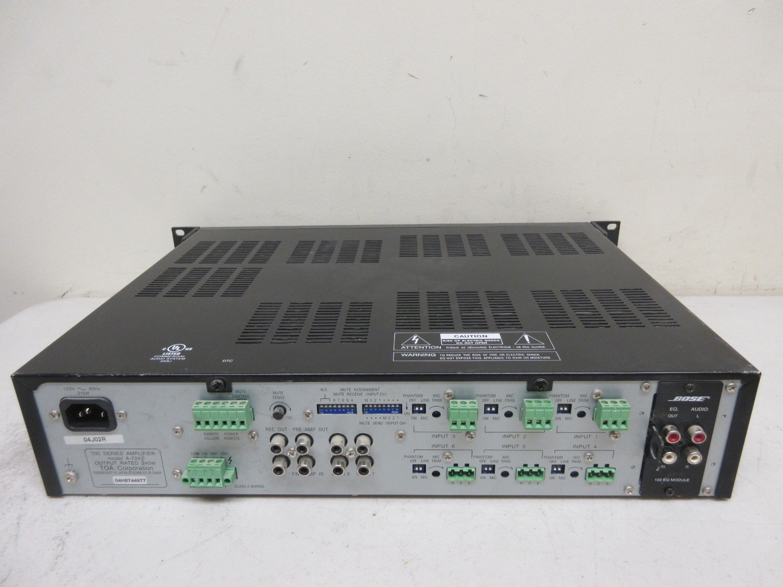 TOA 700 Series Amplifier Model A-724 Professional Amplifier
