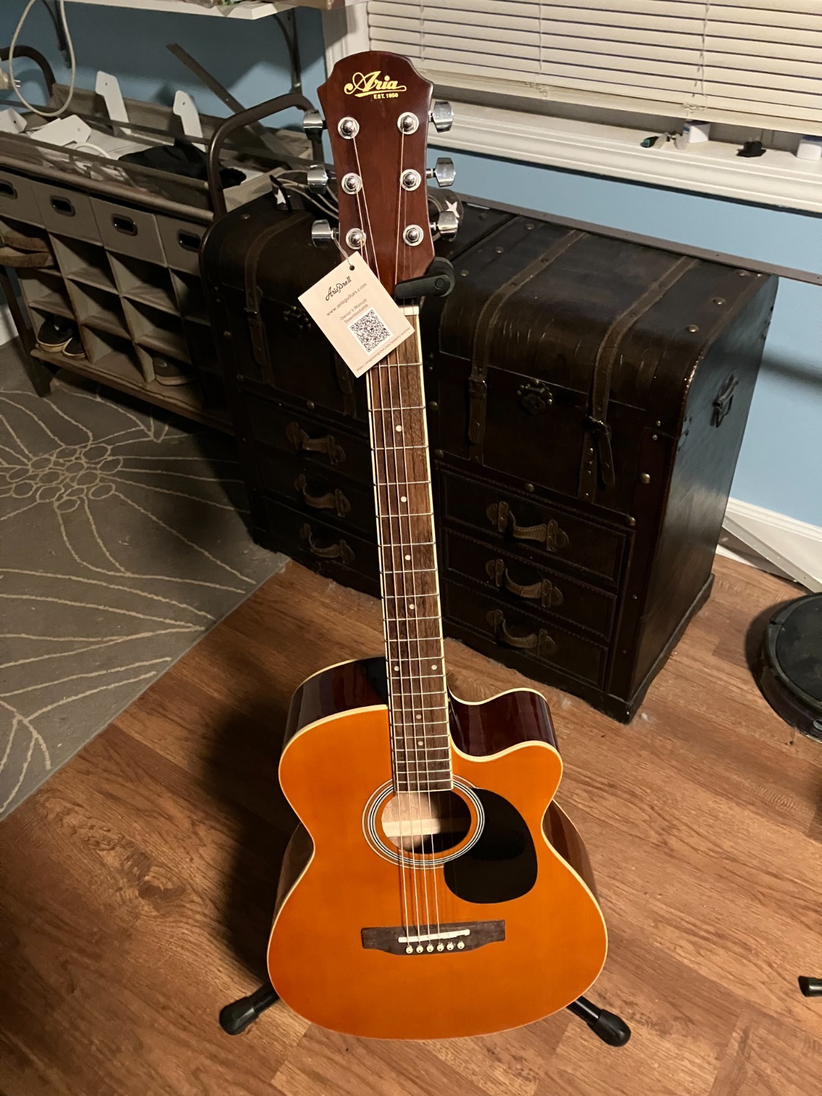 Aria Prodigy Series AFN 15CE Acoustic Electric Guitar. Brand New.