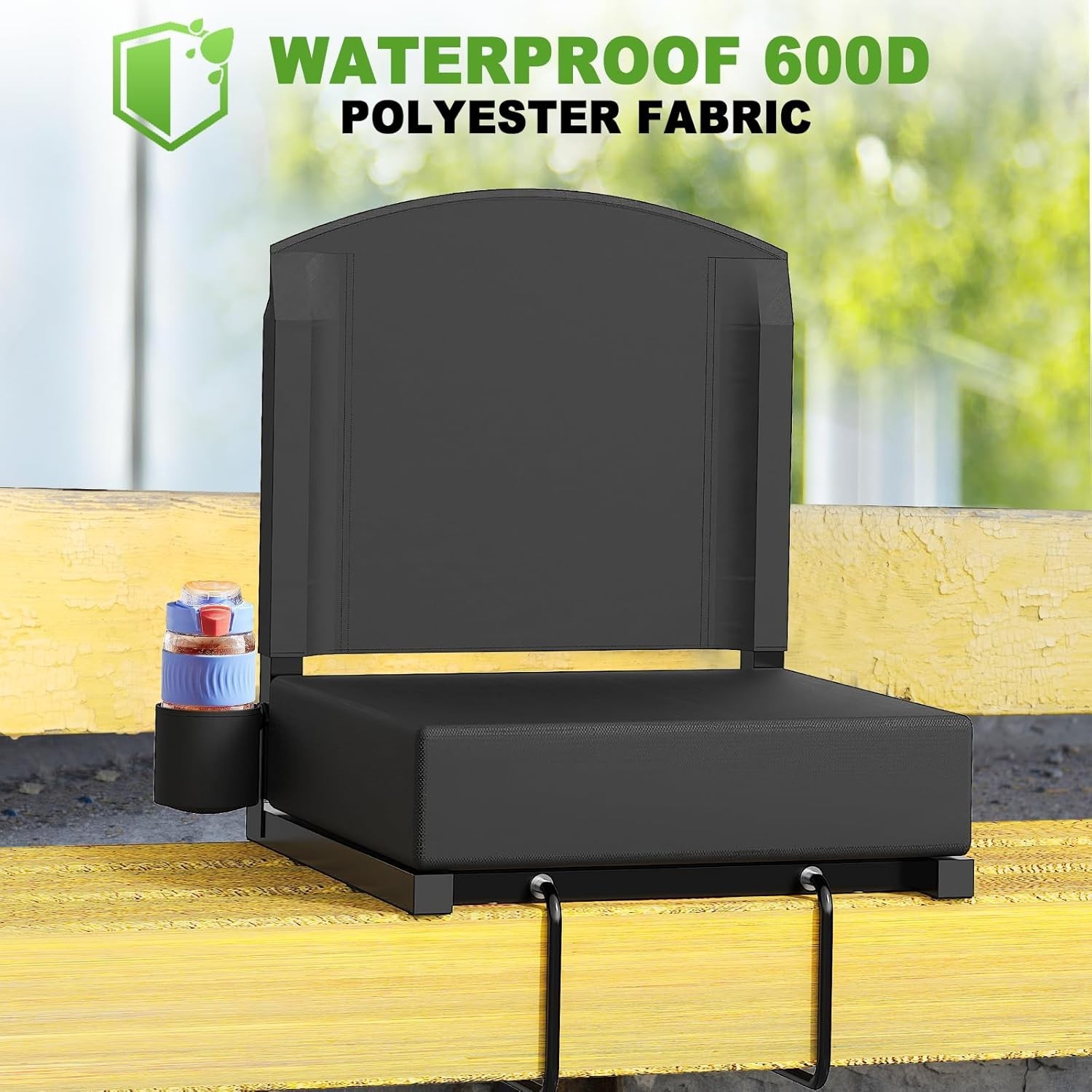 Durable Beachfront Seat with Shoulder Strap - Perfect for Sports Events & More