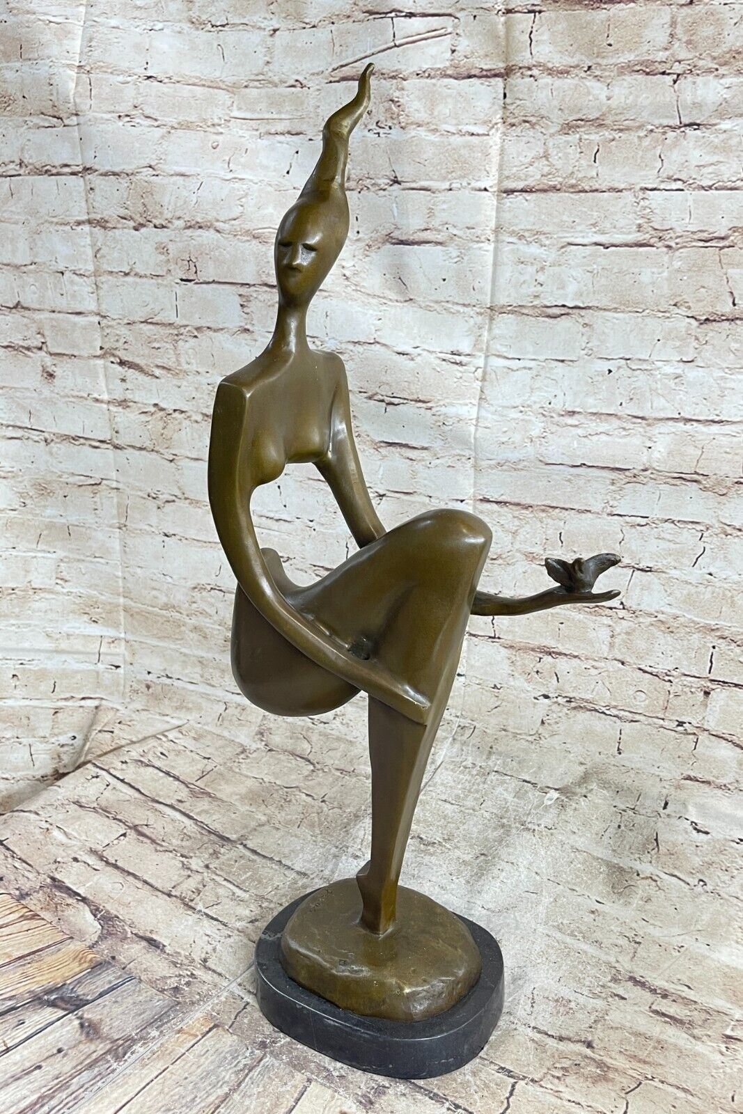 Modern Art Female by Picasso Bronze Sculpture Marble Base Figurine Art Abstract