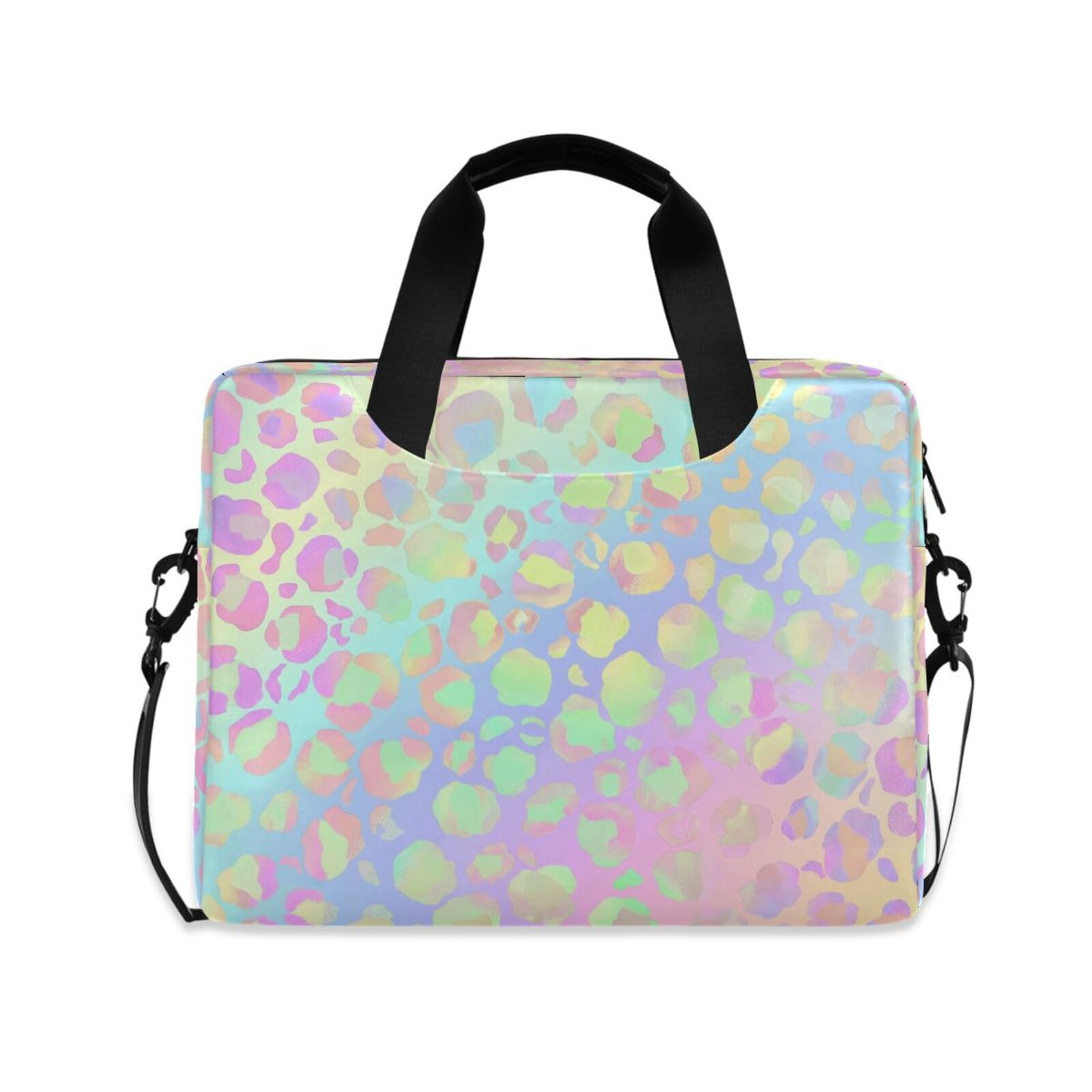 Rainbow Leopard Print Rose Gold Cheetah Laptop Case Bag Sleeve Portable Cross...