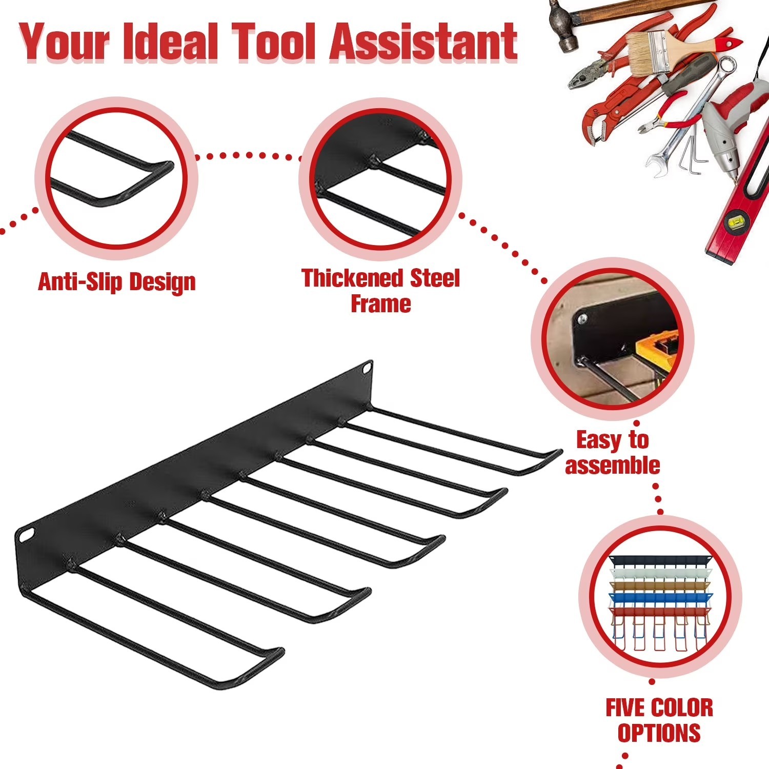 Wall Mounted Drill Holder, Power Tool Organizer, Utility Storage Rack