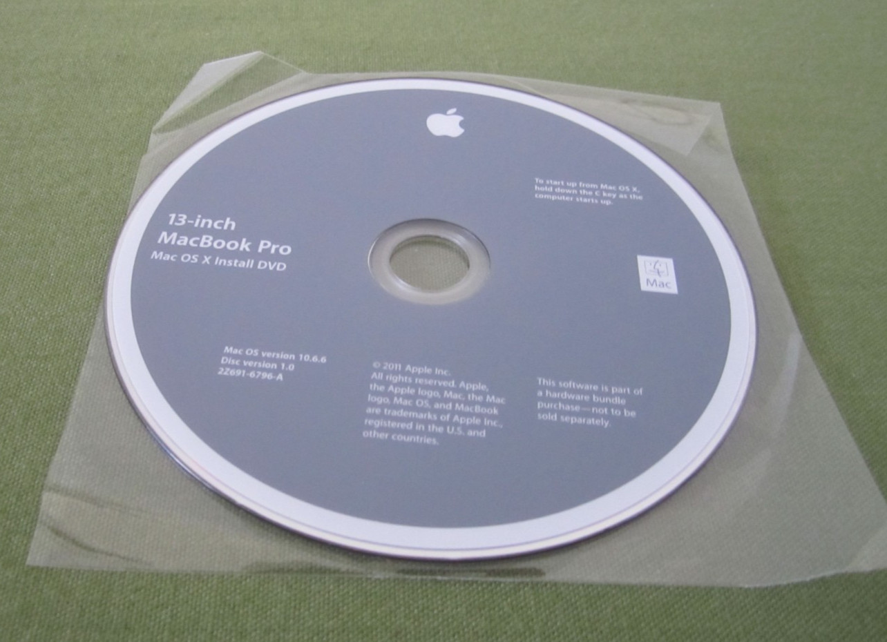 Apple MacBook Pro 13-inch Mac OS X Install DVD 2011 Disc
