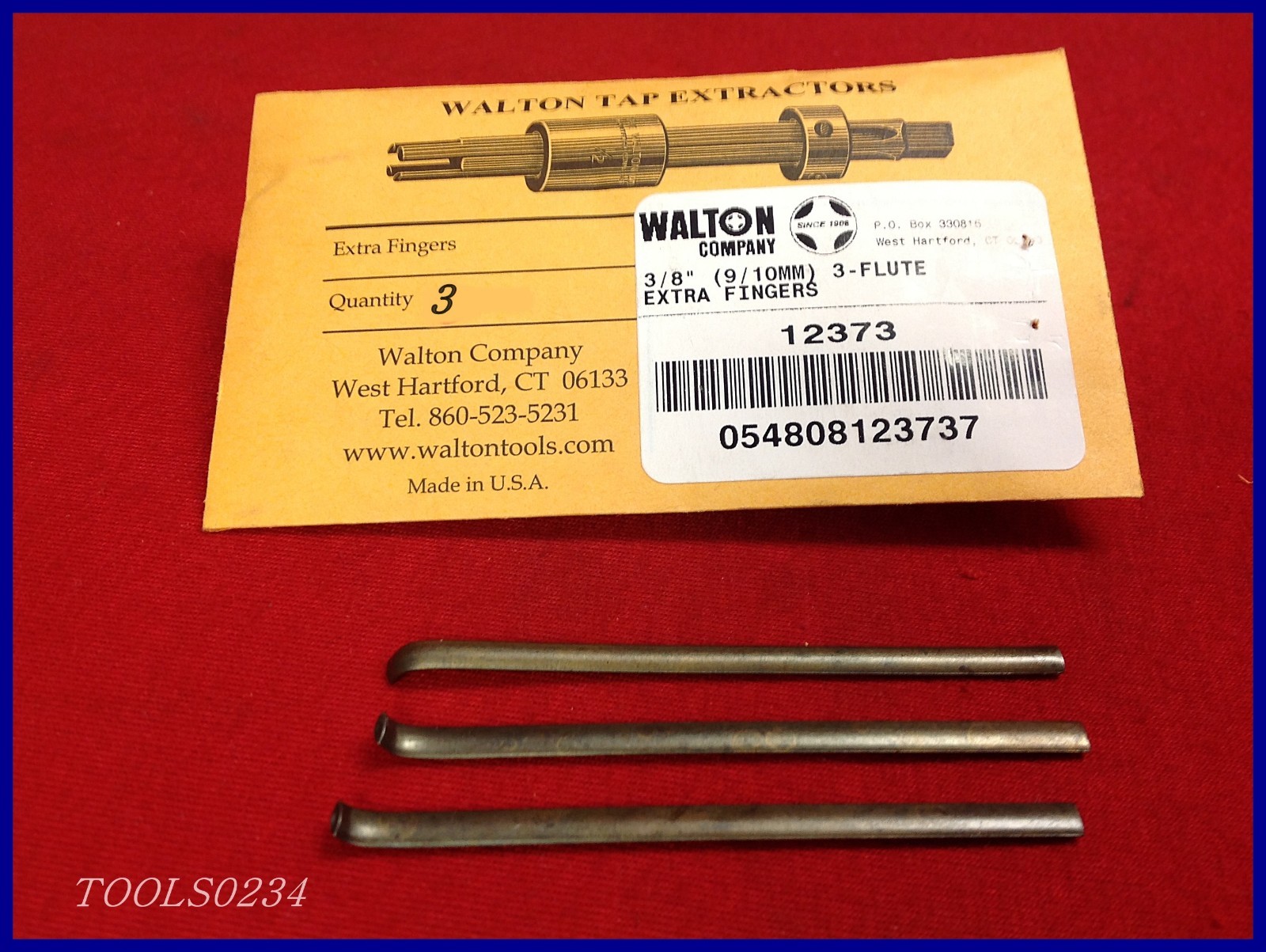 3/8 x 3 Flute Walton 12373 Tap Extractor Replacement Fingers Set of 3 USA