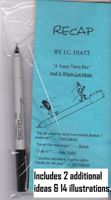 RECAP By J.C. HIATT - "VINTAGE & RARE"  GIMMICK & INSTRUCTIONS - CLOSE UP MAGIC