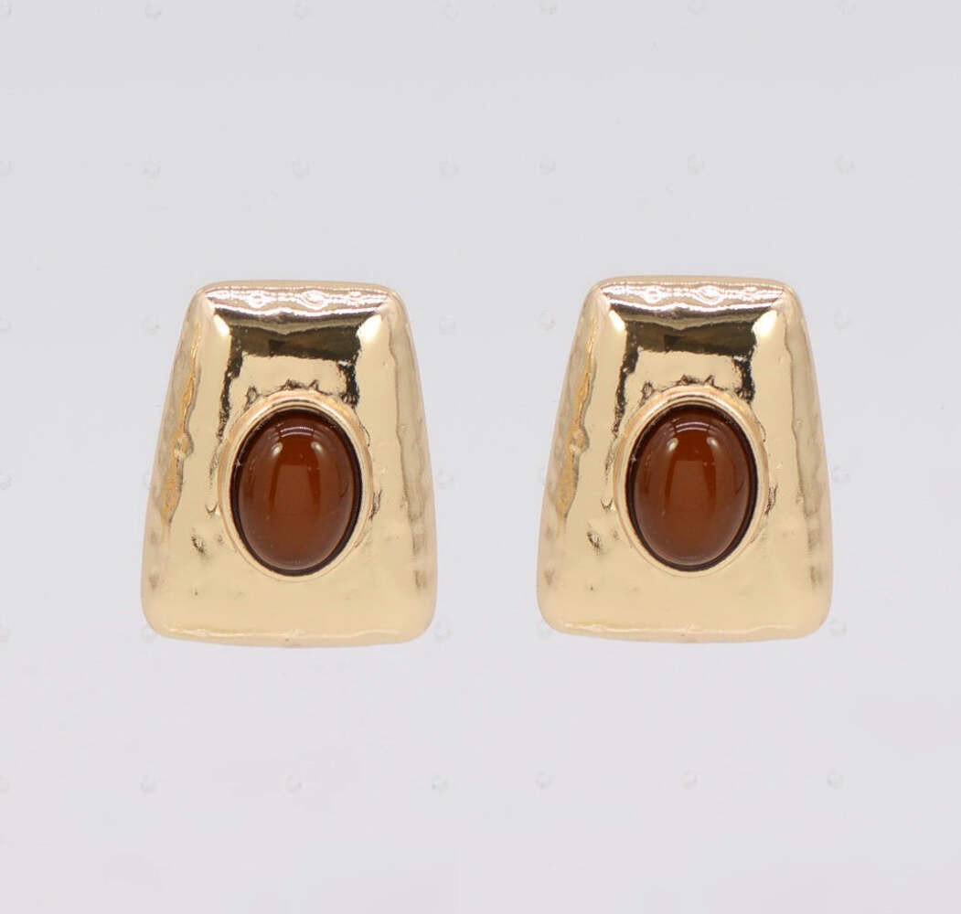 E1929 | Geometric Stone-Accent Stud Earrings | 25E6522