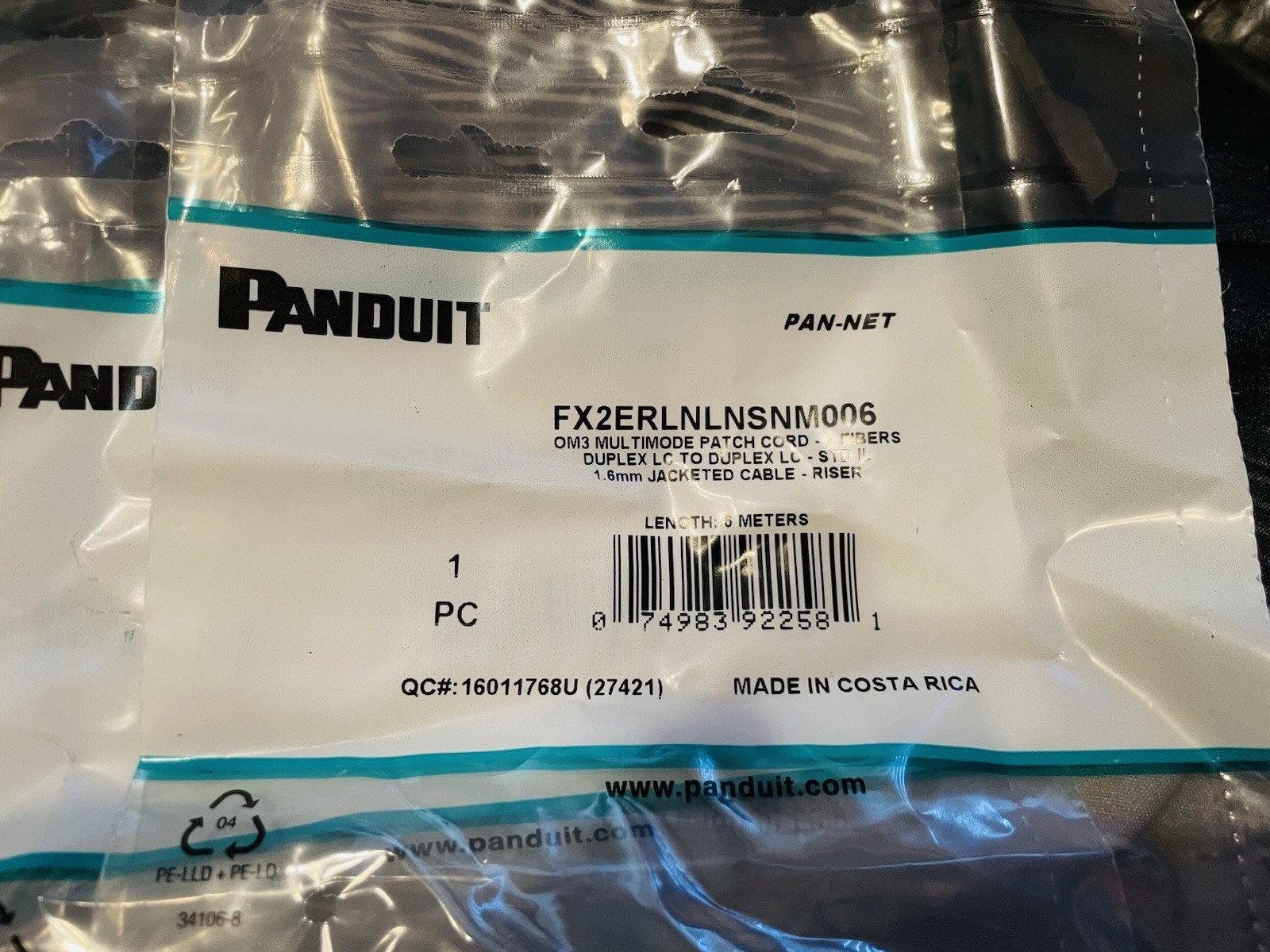 Panduit FZ2ERLNLNSNM006 New Cable D2AT