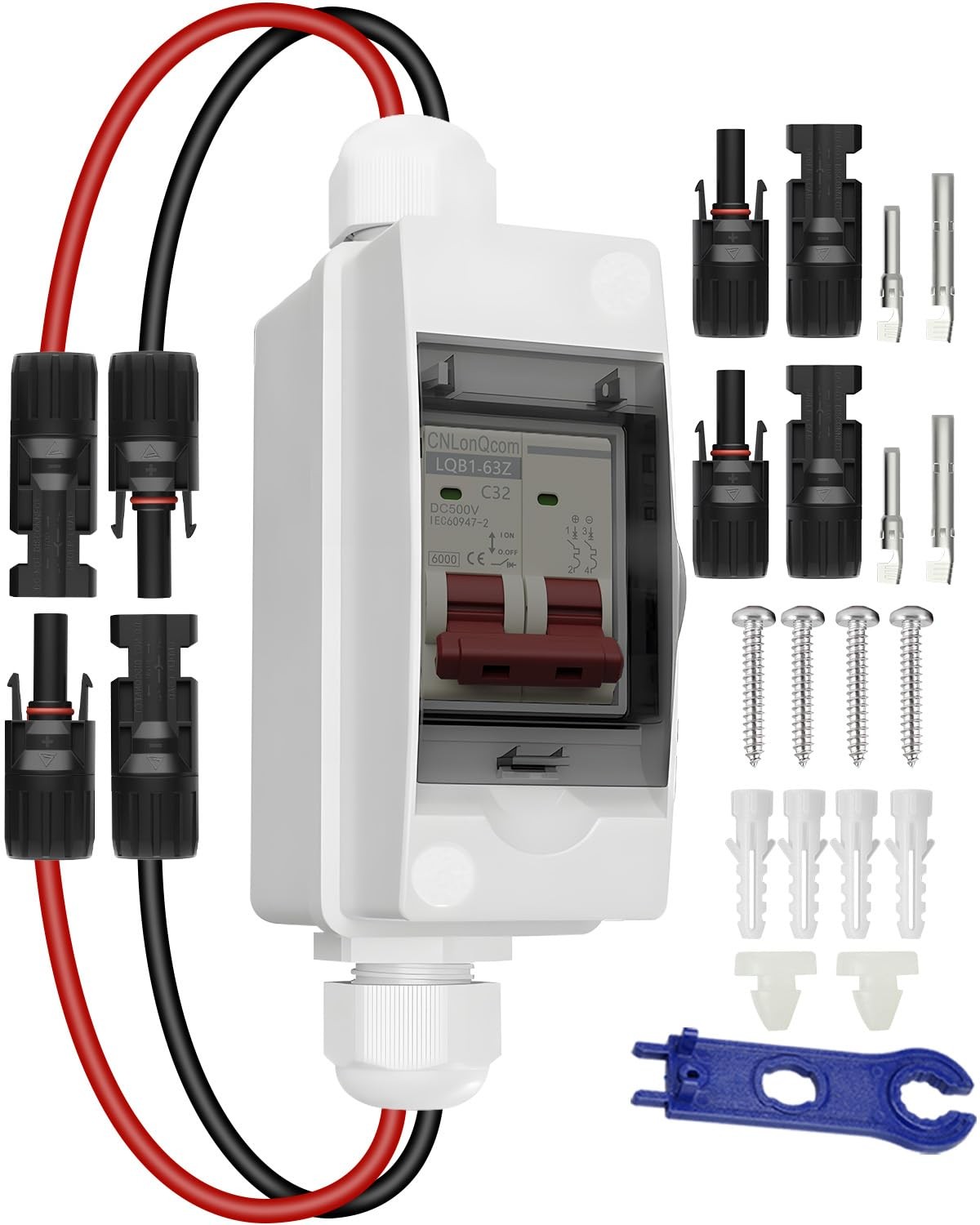 Solar Panel Disconnect Switch 32 Amp 500V DC Miniature Circuit Breaker with P...