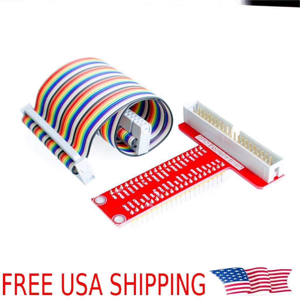 2pcs Raspberry Pi 2 3 GPIO Breakout Expansion Board Breadboard Adapter Cable T