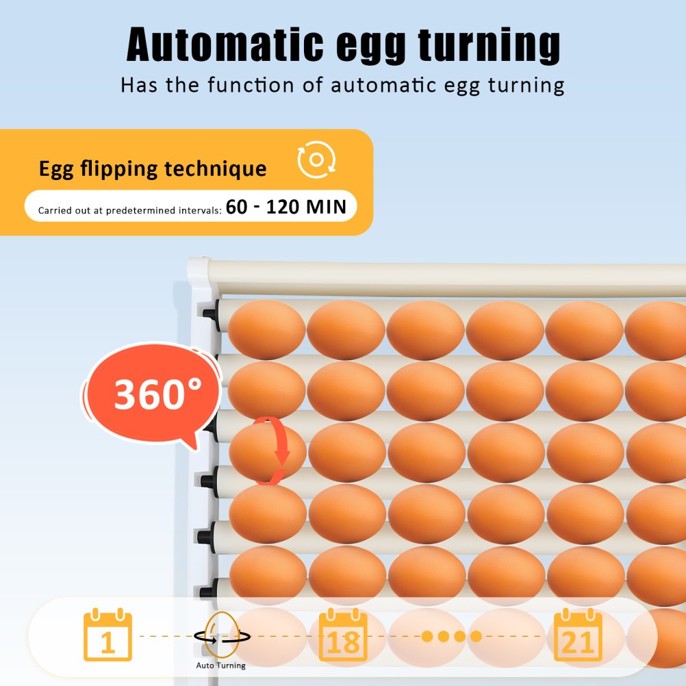 400 Egg Incubator Automatic Poultry Hatcher Auto Turning Temp & Humidity Control