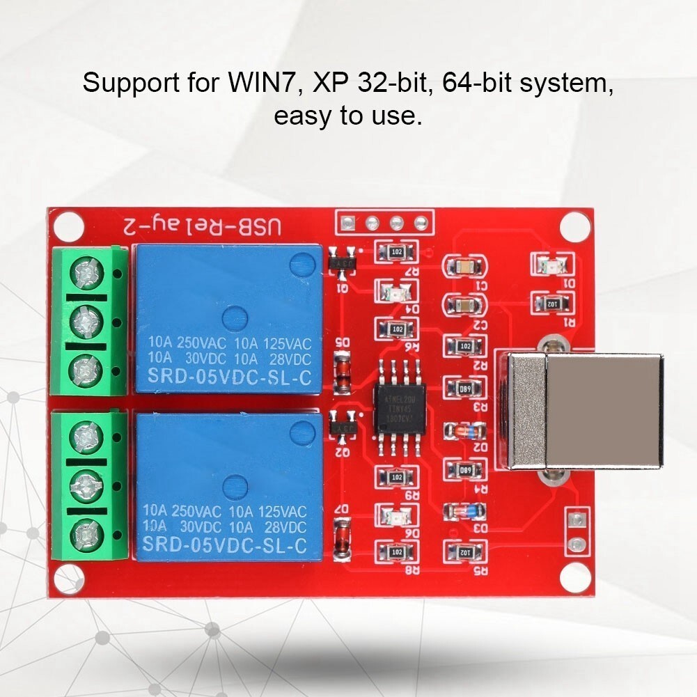 2-Channel 5V Computer USB Smart Switch Controller PC Relay Drive Module
