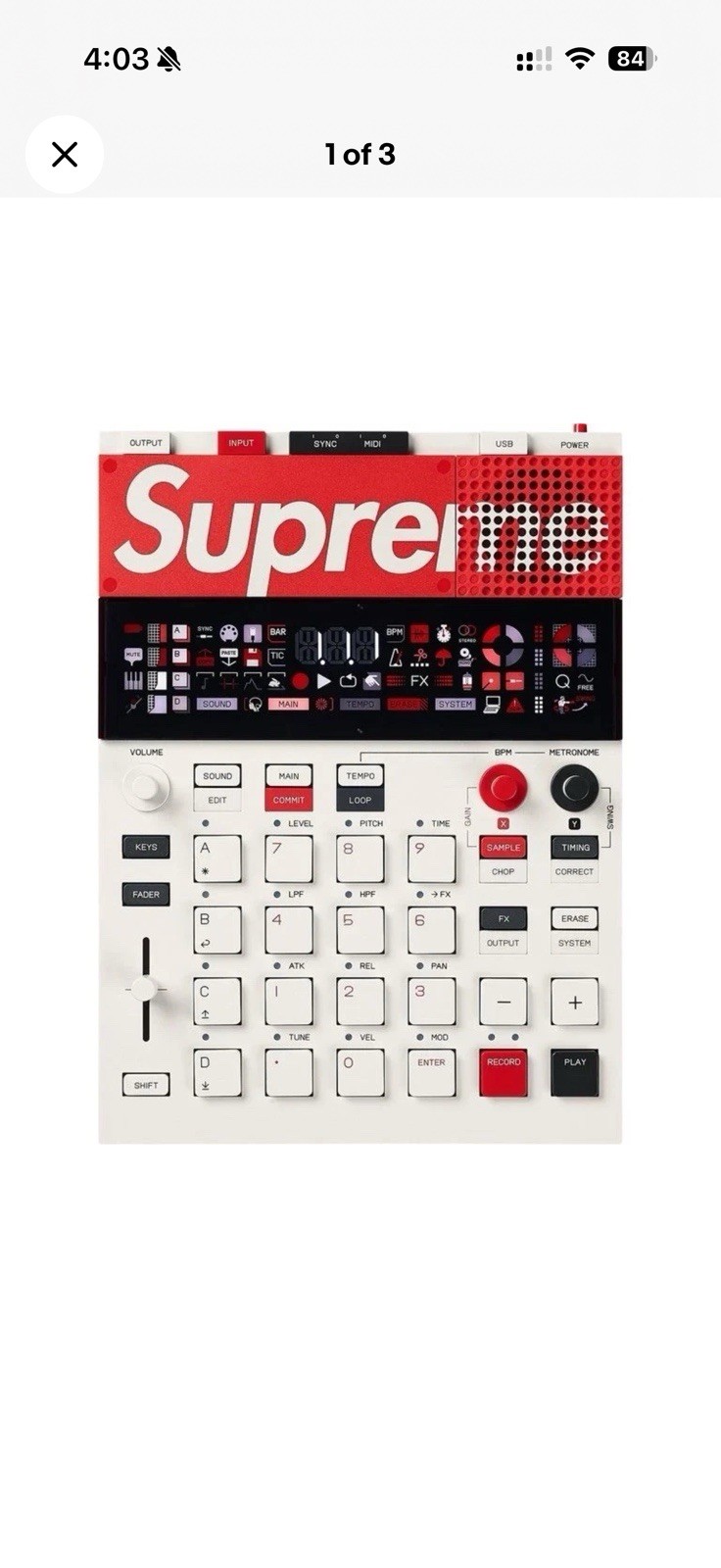 Supreme x Teenage Engineering EP-133 K.O. II KO II Sampler Sealed