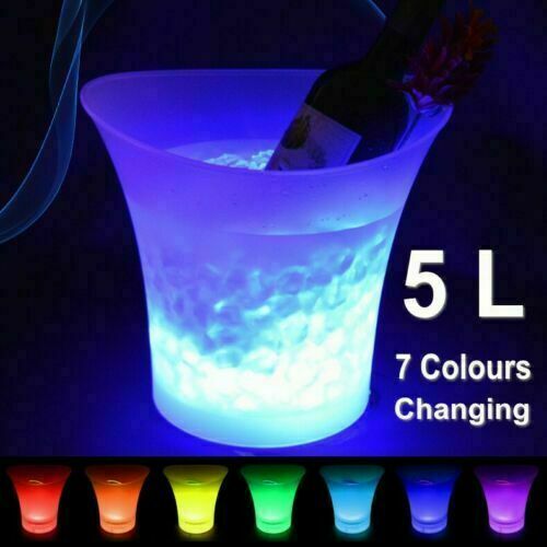 7 Color Changing LED Ice Bucket 5L for Home Bar AA Battery