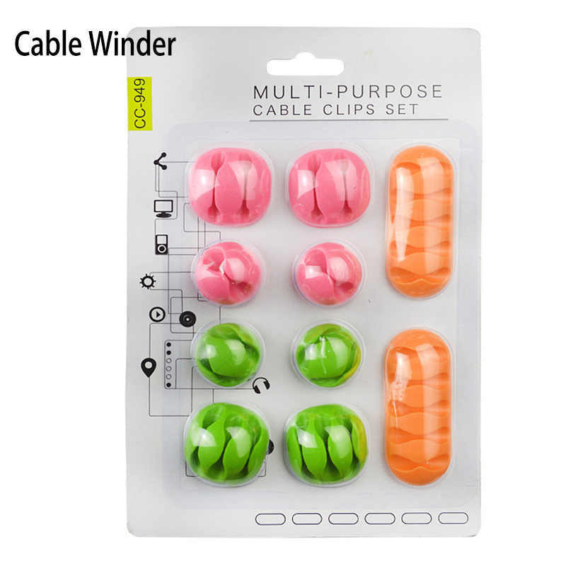 10x Colorful Cable Management Holder Use For Home Cars Office Nightstand Gift