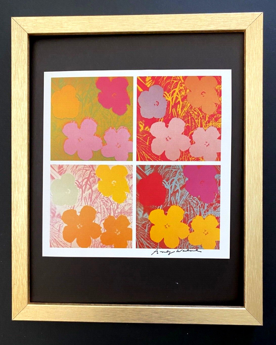 Andy Warhol | Vintage 1984 Flowers Iconic Print Signed Framed Ready to Hang