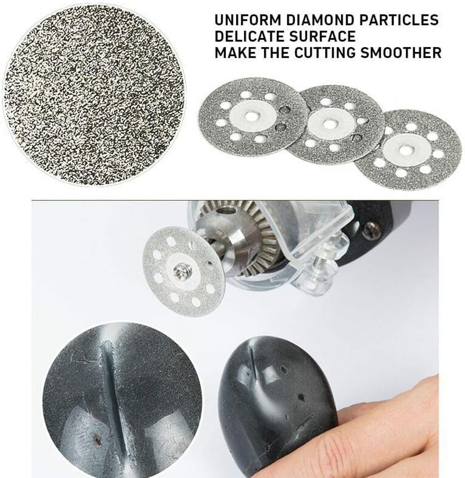 10pcs Diamond Cutting Wheels Rotary Tools Mandrel 22mm for Dremel